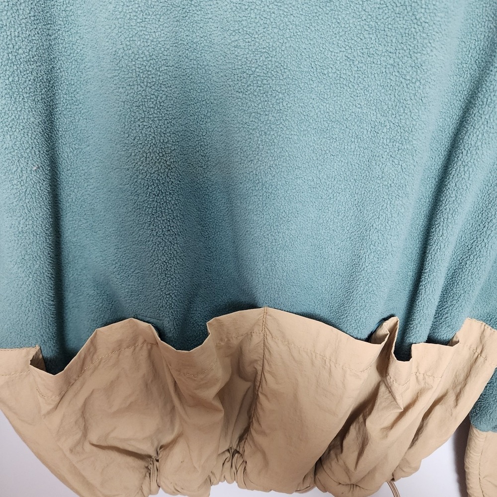 H&M Move Fleece Colorblock Drawstring Pullover Sage Tan Size Small - Picture 6 of 10